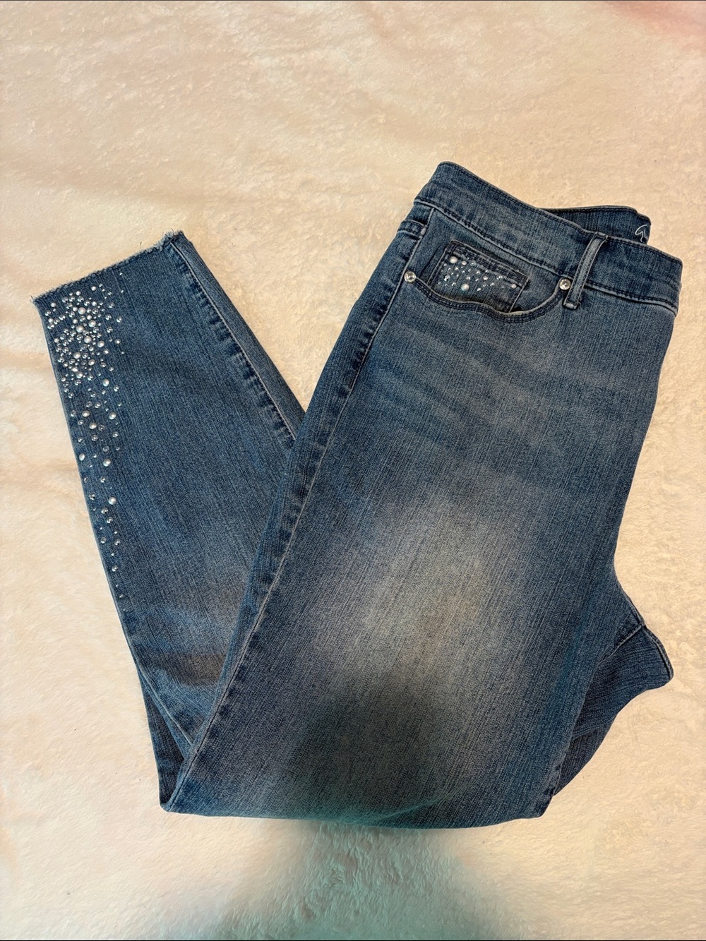 Gloria Vanderbilt Skinny Jeans with Crystal/metallic Accents